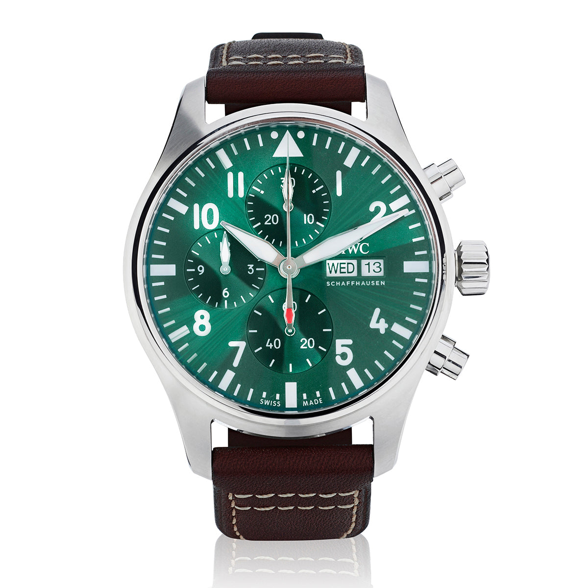 IWC Pilot Chronograph in Steel. Day-Date. Ref: 377709. B&P | Van