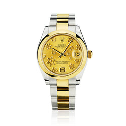 Rolex Datejust Ladies 31.  2 -Tone Gold and Steel. Floral Motif. Ref:178241