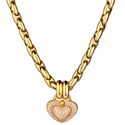 Chimento 18kt Yellow Gold Large Diamond Heart Pendant.
