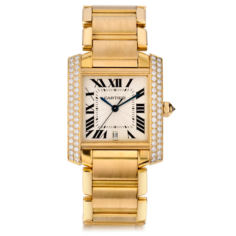Cartier Tank Francais with Brilliant Cut Diamonds. Factory. Ref: 1840