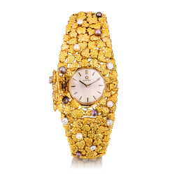 Gilbert Albert: 18kt Yellow Gold Vintage Ladies Omega Bracelet / Watch