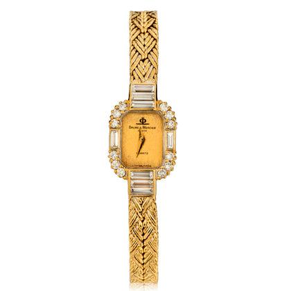 Ladies 18kt Yellow Gold and Diamond Baume Mercier Wristwatch