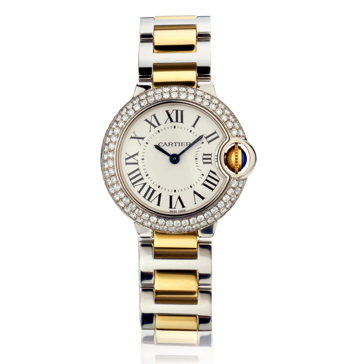 Ladies Cartier Ballon Bleu Watch in Steel  and 18kt Yellow Gold.