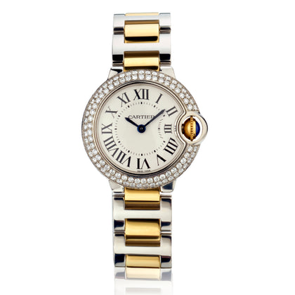 Ladies Cartier Ballon Bleu Watch in Steel  and 18kt Yellow Gold.28mm