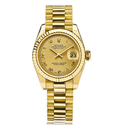 Ladies Rolex 26mm 18kt Yellow Gold Presidential Wristwatch. Ref: 179178