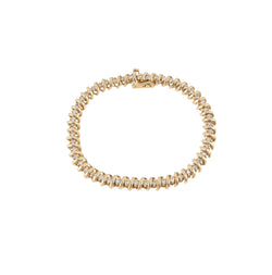 14KT YELLOW GOLD DIAMOND TENNIS BRACELET