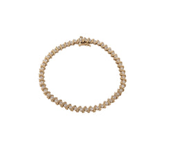 YELLOW GOLD S-LINK TENNIS BRACELET.