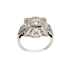 Ladies Vintage 18kt White Gold Diamond Ring. 0.50ct Tw. Single Cuts.