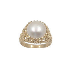 14kt Yellow Gold 12mm Mabe Pearl Ring.