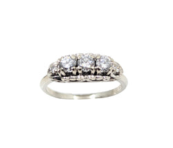 Ladies 18kt White Gold 3 Stone Diamond Ring. 3 x 0.50ct Tw