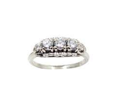 Ladies 18kt White Gold 3 Stone Diamond Ring. 3 x 0.60ct Tw