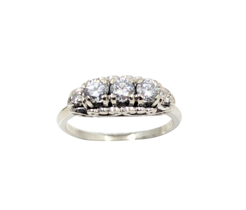 Ladies 18kt White Gold 3 Stone Diamond Ring. 3 x 0.60ct Tw
