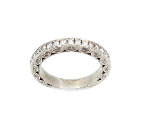 18kt White Gold Diamond 3/4 Band. 0.60 Ctw.