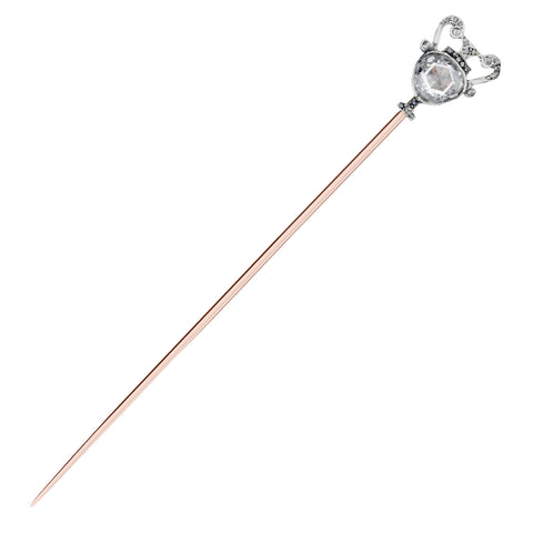 Beautiful Unisex Vintage Rose Cut Pin in 18kt