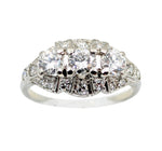 18kt white Gold Diamond Ring. Circa 1950's.  1.15ct Tw