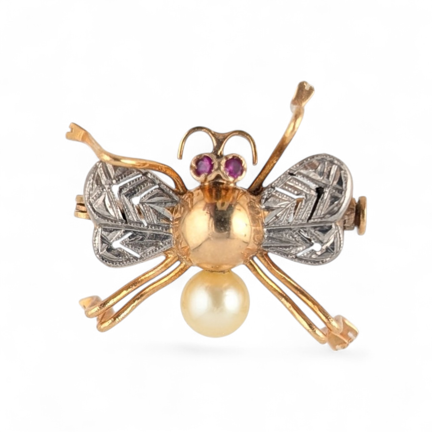 18KT ROSE GOLD ANTIQUE VICTORIAN STYLE BEE BROOCH.