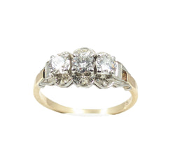 14kt and 18kt Yellow Gold Diamond Ring. 3 x 0.75ct Tw