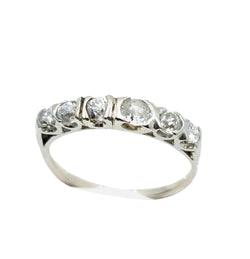 Vintage 14kt White Gold Mine Cut Diamond Ring. 0.65ct Tw