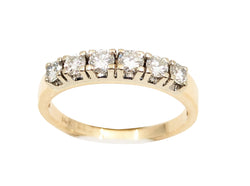 Ladies14kt Yellow Gold  6 Stone Diamond Ring .6 x 0.60ct Tw