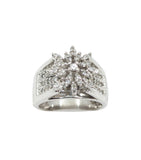 14kt White Gold Cluster Diamond Ring. 1.00ct Tw