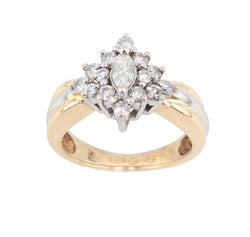 14kt Yellow Gold Diamond Cluster Ring. 0.38ct Tw