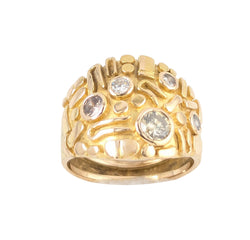 18kt Yellow Gold Diamond Ring. 5 x 0.50ct Tw Brilliant Cut Diamonds