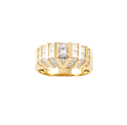 18kt Yellow Gold Diamond Ring. 35 x 1.80ct Tw Princess Cut Diamonds