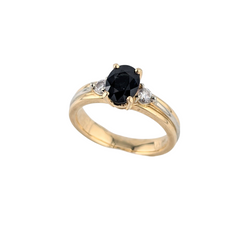 14kt Yellow Gold Sapphire and Diamond Ring