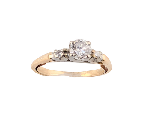 14k Yellow Gold Diamond Ring.  0.35ct Brilliant Cut Diamond.