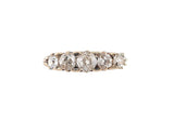 14KT YELLOW GOLD VICTORIAN STYLE 5 STONE DIAMOND RING. - view 2