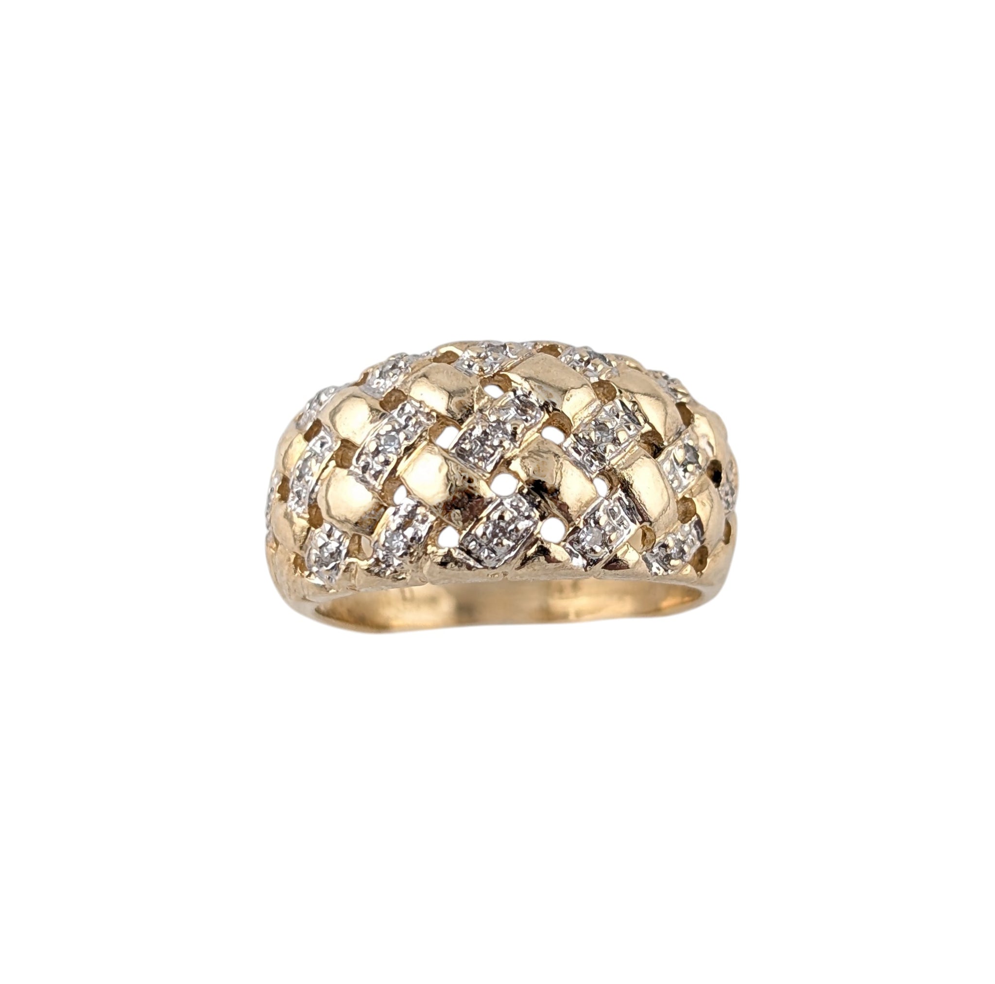 14kt YELLOW GOLD and DIAMOND WOVEN BAND