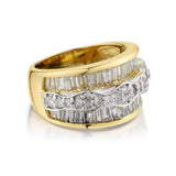 14kt Yellow Gold Diamond Ring. - view 2