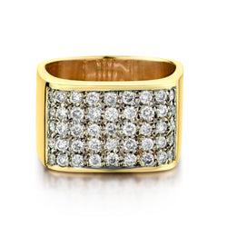 14kt Yellow Gold Diamond Square Shape Ring. 45 x 0.70ct Tw