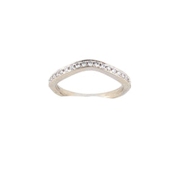 14KT WHITE GOLD  CURVED DIAMOND BAND
