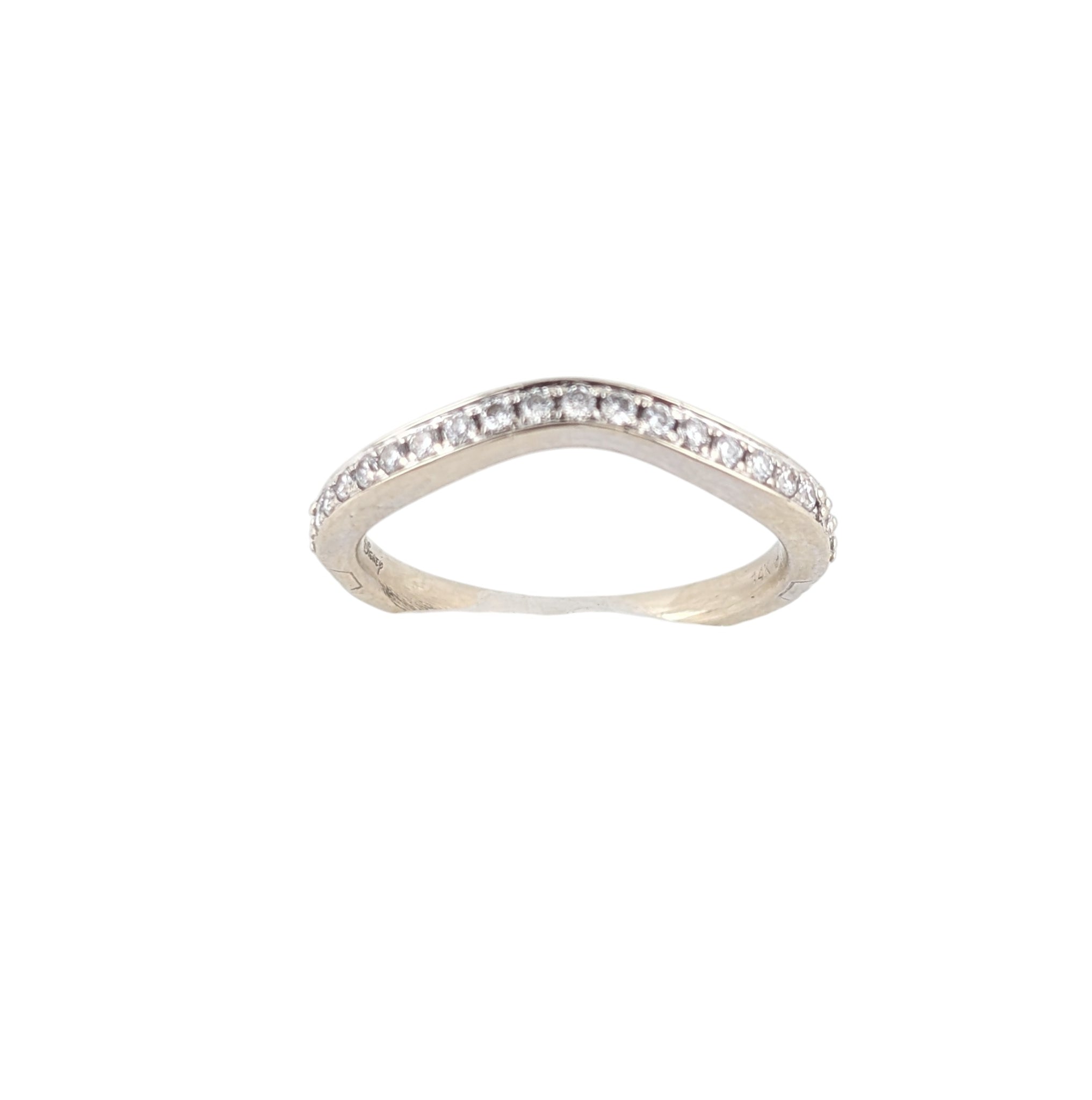 14KT WHITE GOLD  CURVED DIAMOND BAND
