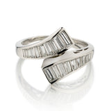Platinum Baguette Diamond By Pass Ring. 1.00ct Tw - view 1