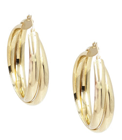 14kt Yellow Gold Large Double Hoop Earing. 10.92 Grams