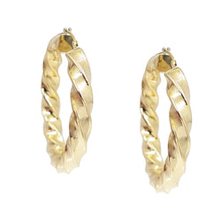 18kt Yellow Gold Large Twisted Earrings. 10.17  Grams