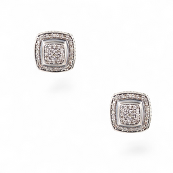 STERLING SILVER DAVID YURMAN VINTAGE DIAMOND EARRINGS