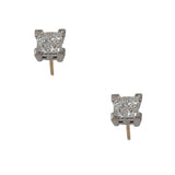 14KT YELLOW & WHITE GOLD DIAMOND EARRINGS. - view 1