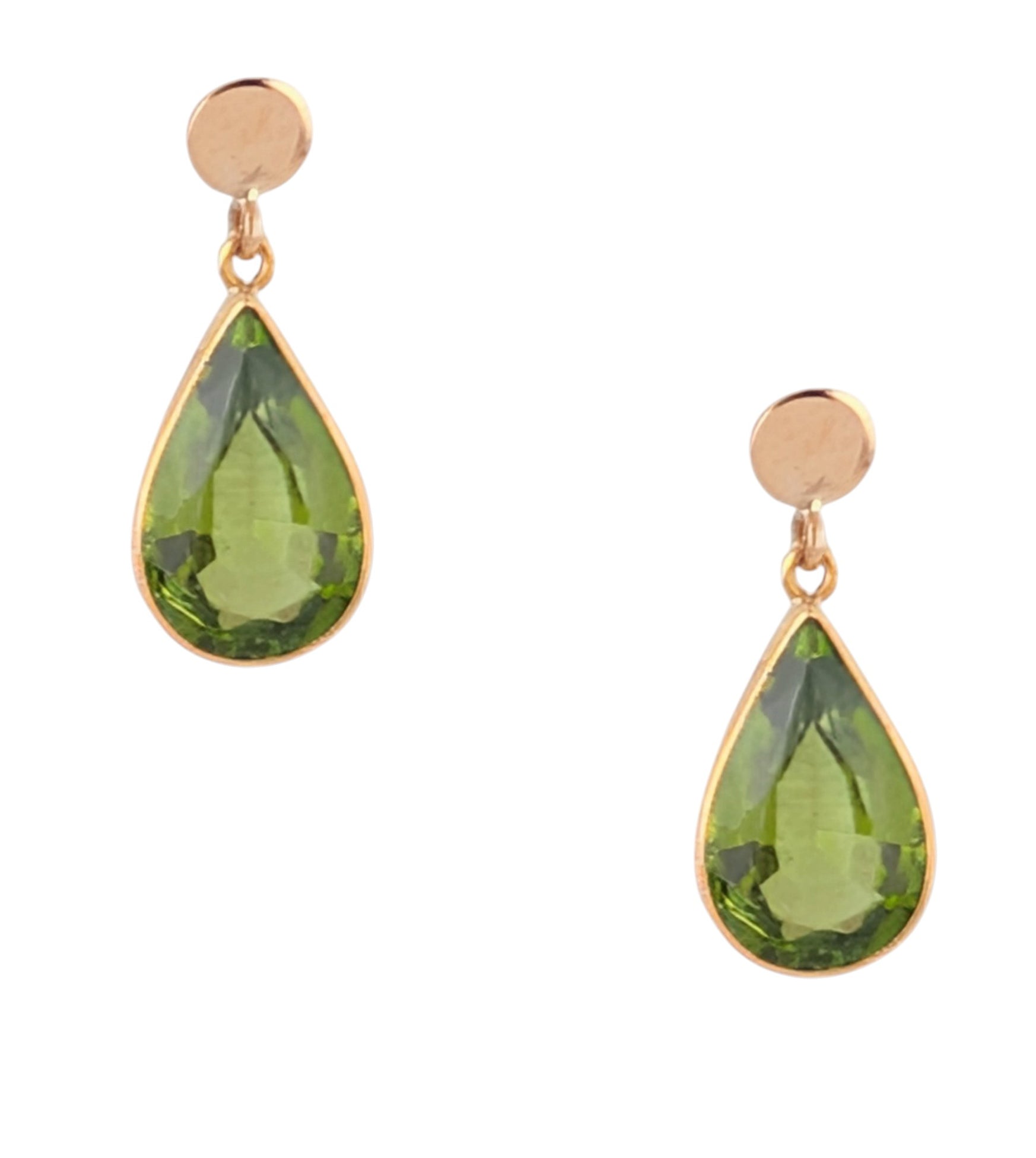 18KT YELLOW GOLD PERIDOT EARRINGS