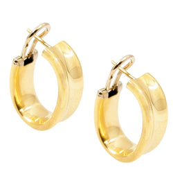 Oval 18kt Yellow Gold Hoop Earrings.