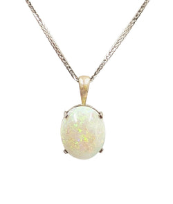 18kt white Gold 5 Carat Opal Stone Pendant