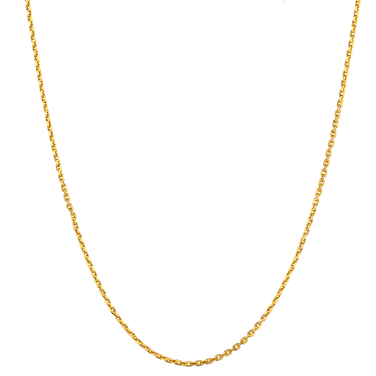 22kt Yellow Gold Chain. 15.5" (L) .Weight: 7.33 Grams