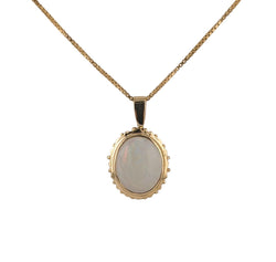 YELLOW GOLD OPAL PENDANT & CHAIN