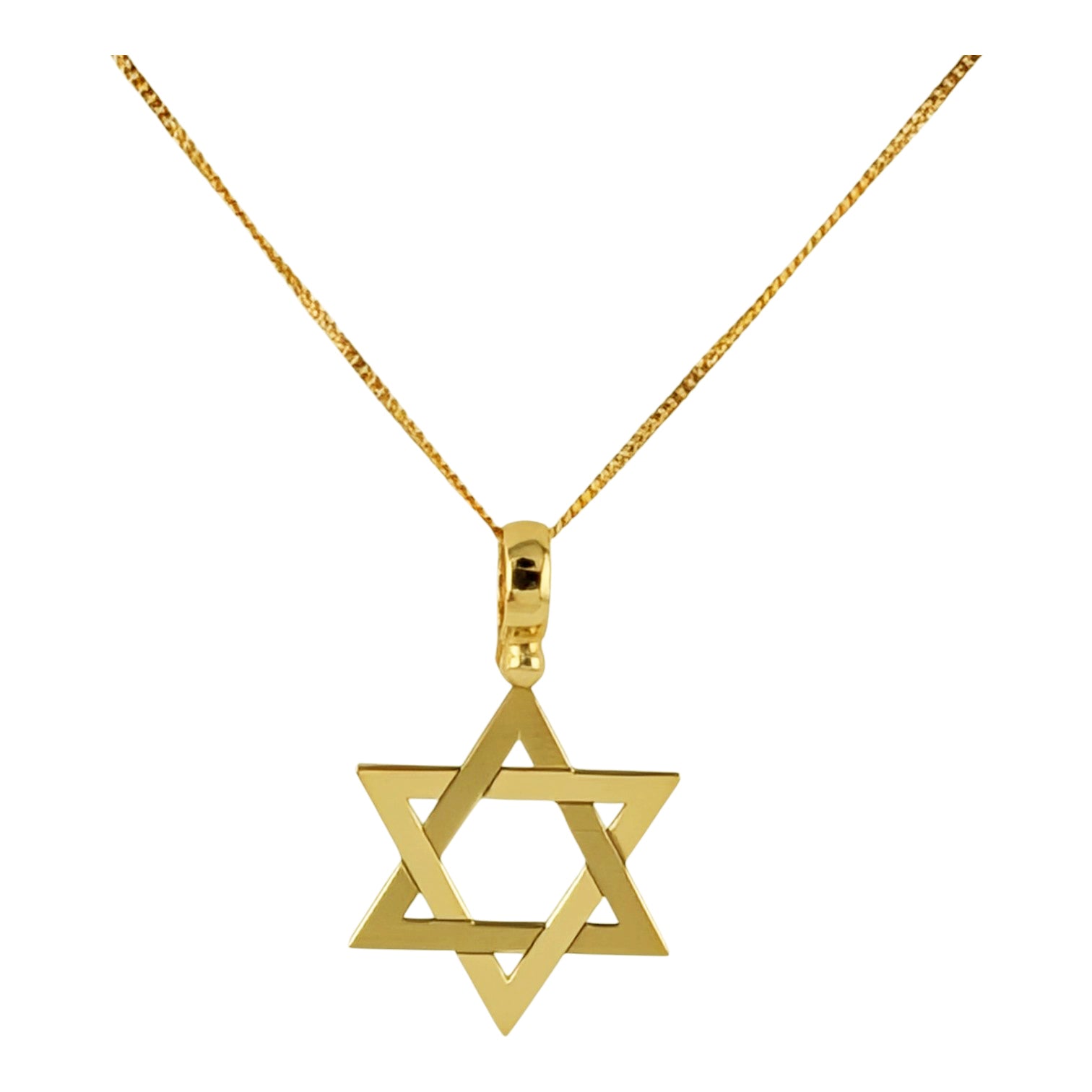 14KT YELLOW GOLD STAR OF DAVID PENDANT.