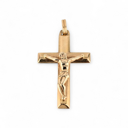 10K YELLOW GOLD CRUCIFIX PENDANT