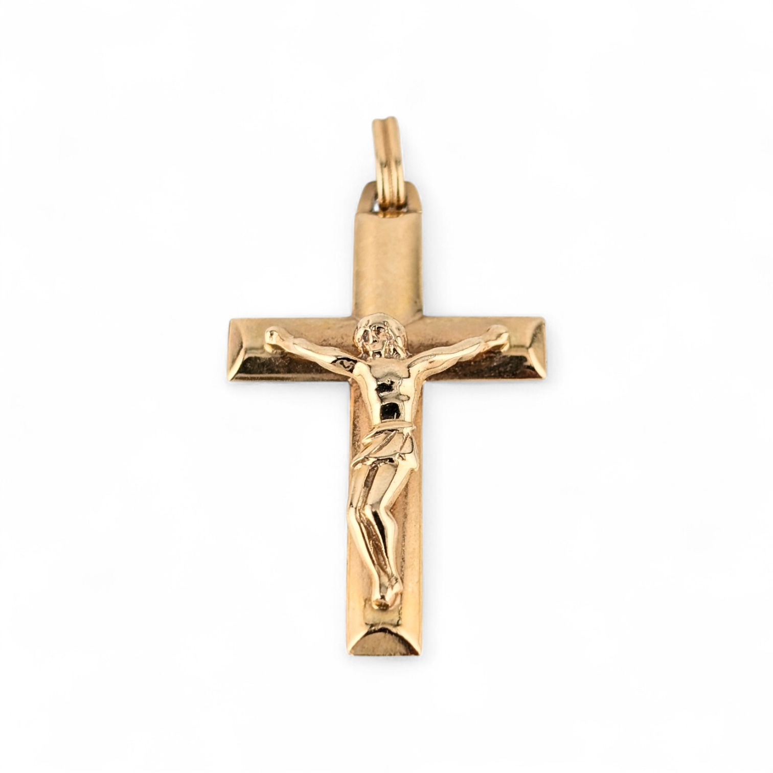 10K YELLOW GOLD CRUCIFIX PENDANT