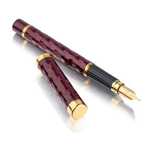 Ladies Waterman Red Enamel Fountain Pen. Made in France.
