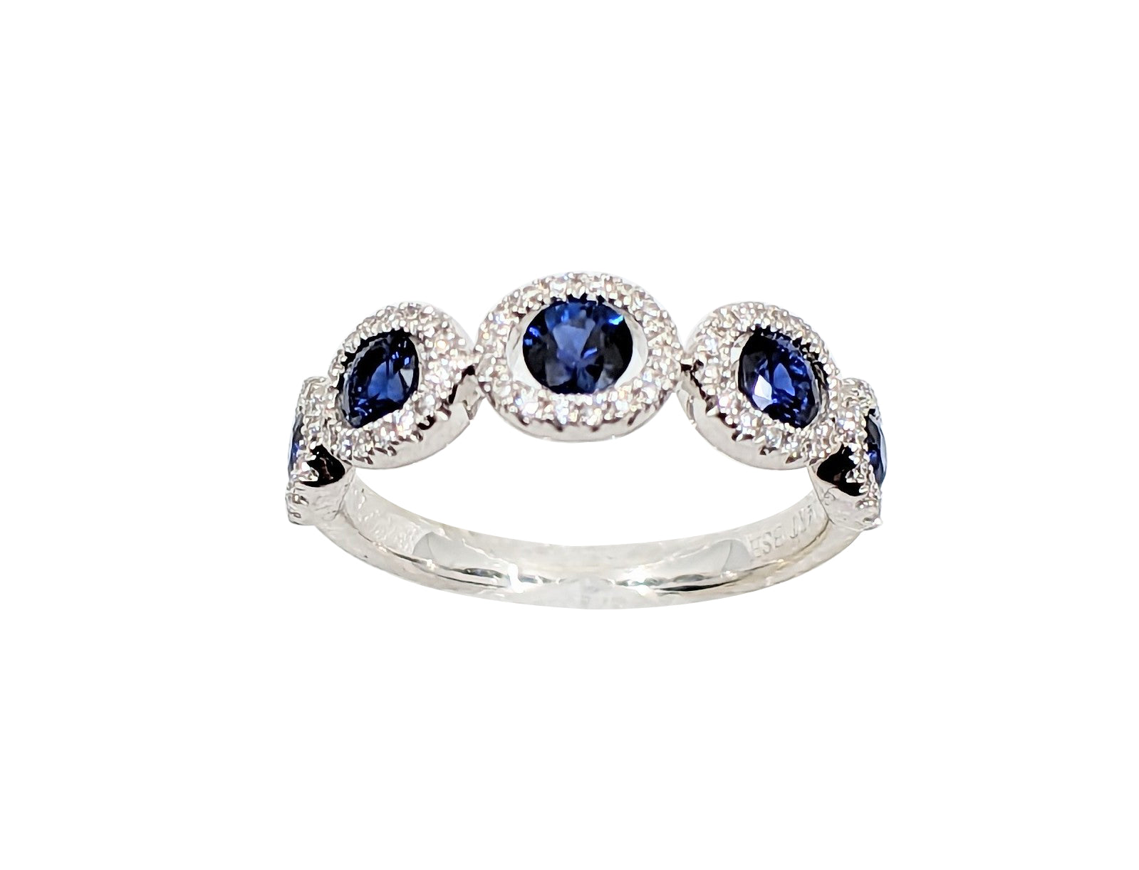 14kt White Gold Diamond and Sapphire Eternity Ring